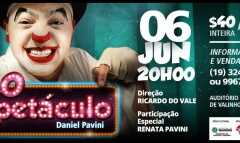 VALINHOS: “O espetáculo” com Daniel Pavini no próximo sábado