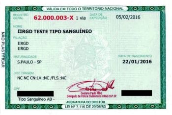 GERAL_RG Tipo Sanguíneo Carteira de Identidade Modelo_cred divulgação