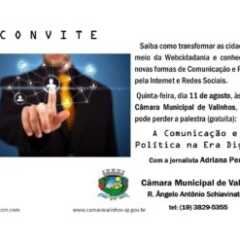 VALINHOS: Palestra sobre comunicação e política na era digital