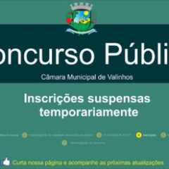 VALINHOS: Inscrição para concurso público é suspensa temporariamente