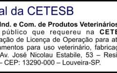 Utilidade Pública – Edital Cetesb 03/11/16