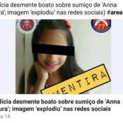 REGIÃO: Post de menina desaparecida em VINHEDO e LOUVEIRA é falso