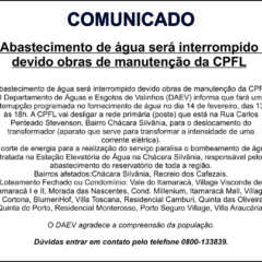 Utilidade Pública – COMUNICADO DAEV