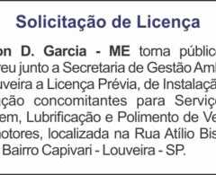 Utilidade Pública – Edital Solicitação de Licença 15/05/17