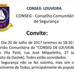 LOUVEIRA: Nesta quinta-feira tem reunião do Conseg