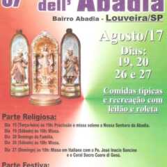 LOUVEIRA: Começa a ’67ª Festa Della Madonna dell’Abadia’