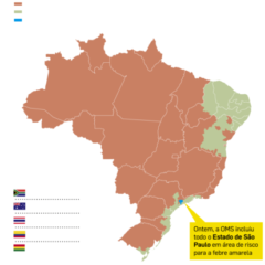 REGIÃO: Estado de SP entra no mapa mundial de risco da febre amarela. Vacinação continua!