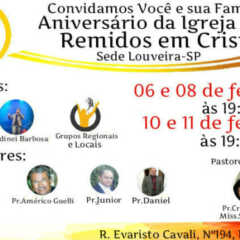 LOUVEIRA: Igreja Remidos comemora 21 anos com grande programação