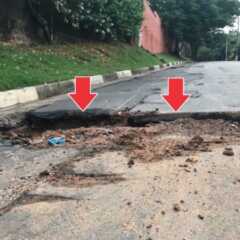 LOUVEIRA: Abandono de obra e asfalto ruim causam inúmeros buracos nas ruas