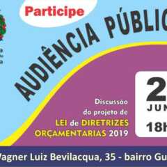 LOUVEIRA: Diretrizes do Orçamento 2019 é tema de audiência pública