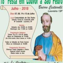 LOUVEIRA: Festa de São Pedro é atração do fim de semana