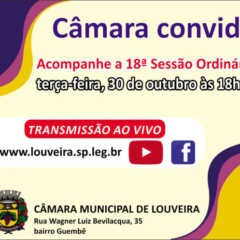 Terça-feira, dia 30, a Câmara de Louveira tem Sessão Ordinária. Participe!