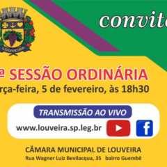 Terça-feira, dia 5, a Câmara de Louveira tem Sessão Ordinária. Participe!