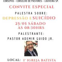 LOUVEIRA: Conselho de Pastores promove palestra sobre suicídio e depressão neste sábado (25)