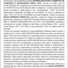 Utilidade Pública – ATA para Redução de Capital Social