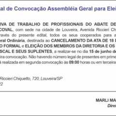 Utilidade Pública – Edital de Convocação da Assembleia Geral para Eleição
