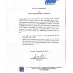 VINHEDO: Edital de Convocação AEVI –  Assembleia Geral Ordinária