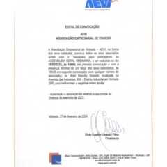 VINHEDO: AEVI convoca associados para Assembléia Geral