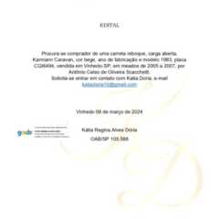 REGIÃO: Edital de Utilidade Pública