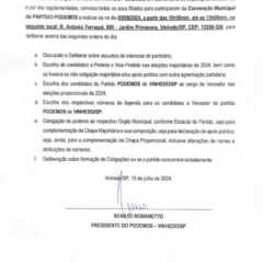 VINHEDO: Partido Podemos convoca filiados para Convenção Municipal