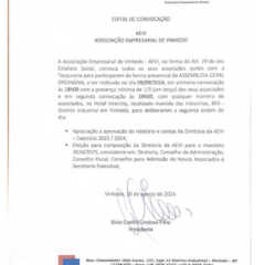 VINHEDO: EDITAL DE CONVOCAÇÃO AEVI – ASSOCIAÇÃO EMPRESARIAL DE VINHEDO