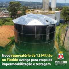 VINHEDO: Construção do novo reservatório de 1,3 milhão de litros de água tratada no Jardim Florido está em fase final