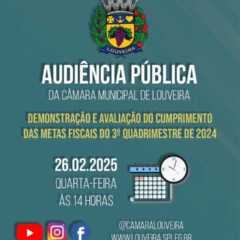 LOUVEIRA: Acompanhe, ao vivo, Audiência Pública, hoje, às 14h