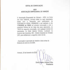 VINHEDO: Edital de Convocação AEVI