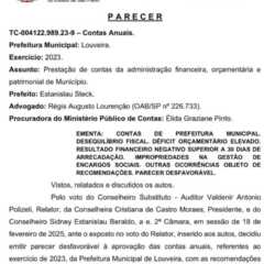 LOUVEIRA: TRIBUNAL DE CONTAS RECOMENDA REPROVAÇÃO DAS CONTAS DE ESTANISLAU STECK, QUE PODE FICAR INELEGÍVEL