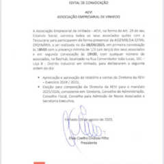 VINHEDO: AEVI convoca associados para Assembleia Geral Ordinária