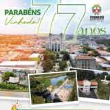 VINHEDO completa 77 anos no dia 2 de abril e nossa cidade terá uma programação especial ao longo de todo o mês!