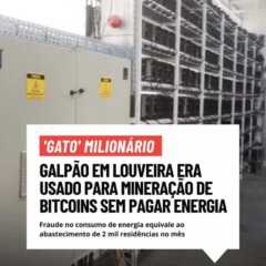 LOUVEIRA: CPFL descobre esquema de furto de energia para mineração de Bitcoin